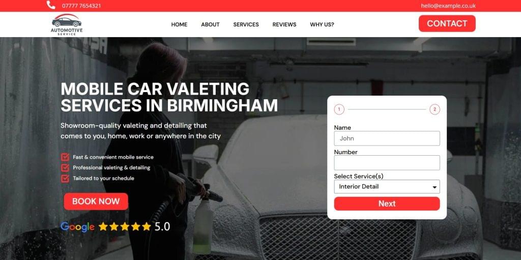 Car detailing. An example portfolio site for a car detailing business by ak-digital